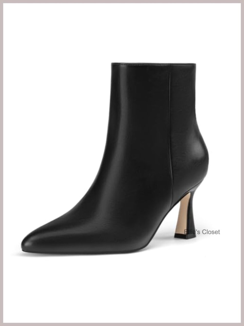 Women's Pointed Toe Stiletto High Heel Ankle Boots Side Zip PU Dress Booties